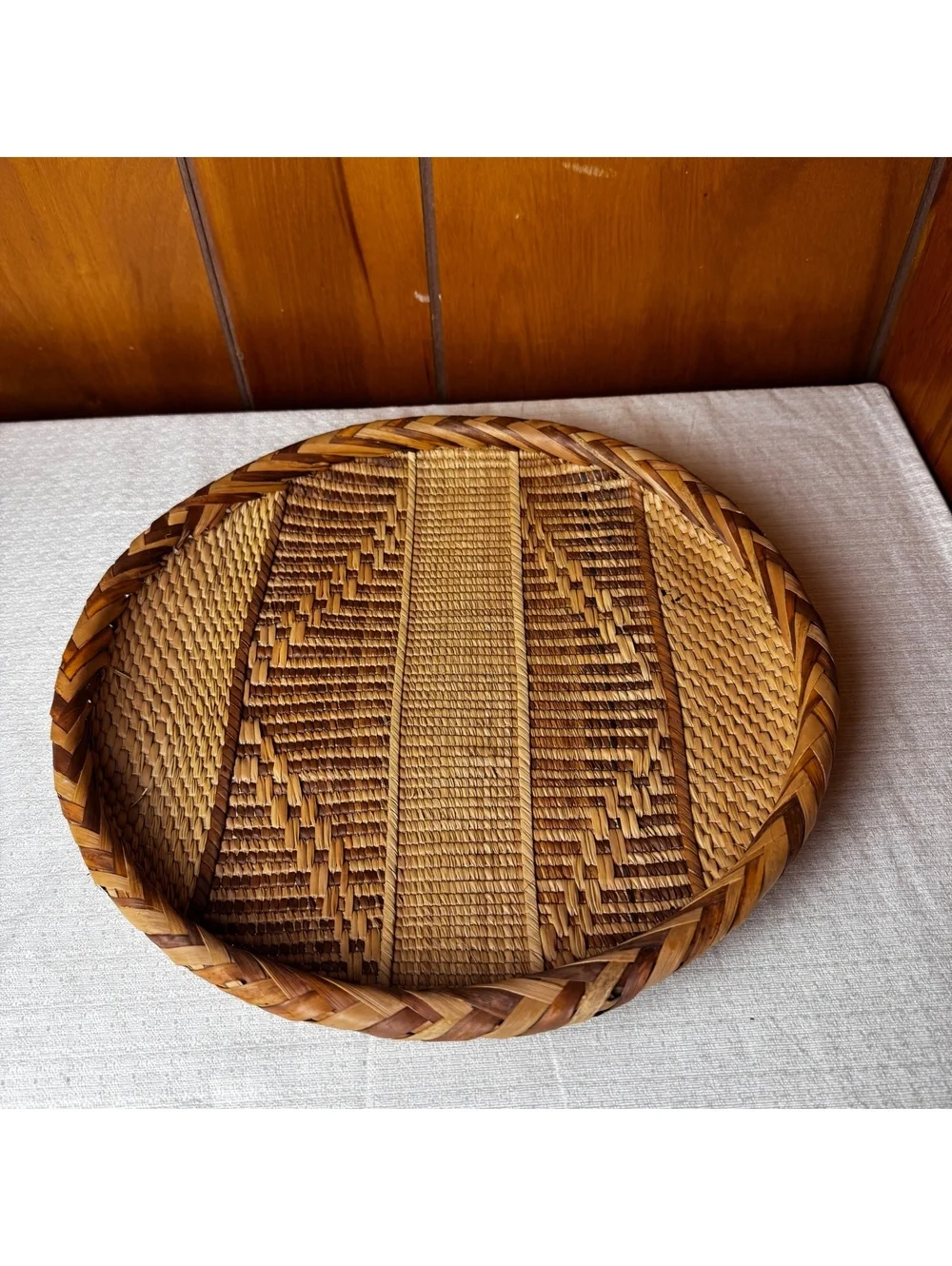 Handwoven Gokwe Basket Zimbabwe African Wall Hanging Art Decor 12.5”